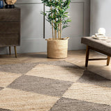 Diamond Jute Area Rug, Neutral Rug Living Room Rug Entryway Hallway Kitchen