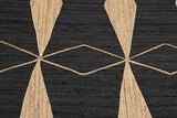 Black Beige Jute Area Rug Hand Woven Flatweave Rugs for all Bedrooms