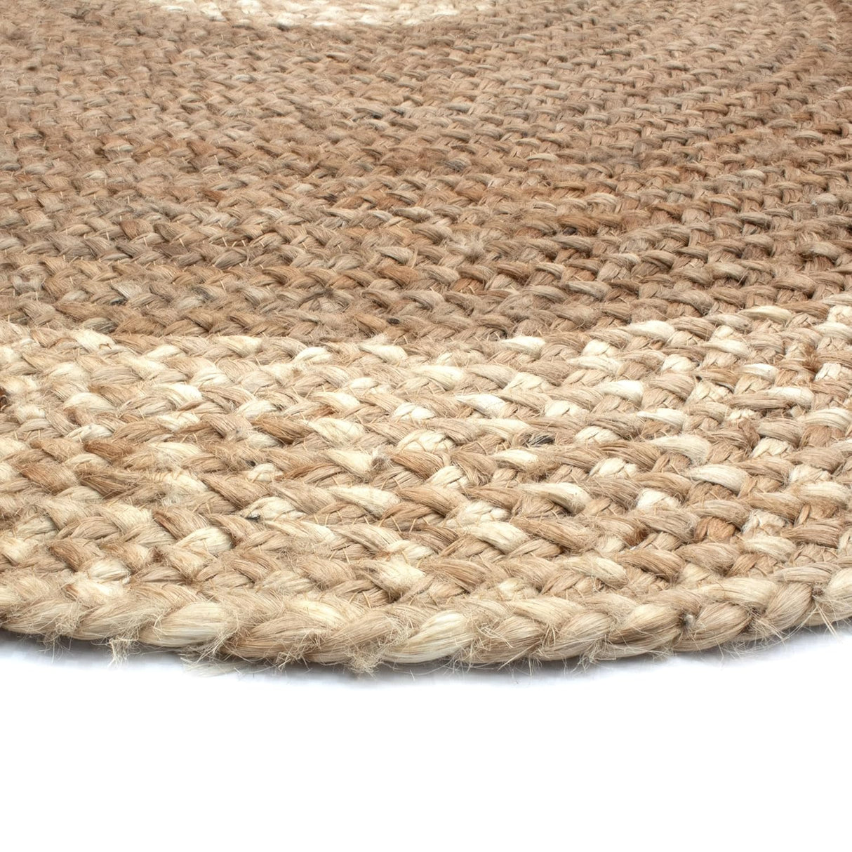 Hand Woven Braided Carpet Rugs|Round Traditional Design Jute Door mat|Mat for Bedroom