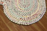 Handcrafted Circle Area Rug - Flatweave Rug Indoor Outdoor Use Carpet