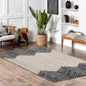 Indian Hand Braided Rug Geometric Black & Beige Jute Rug for Home/Office