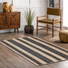 Indian Hand Braided Rug Geometric Black & Beige Jute Rug for Home/Office