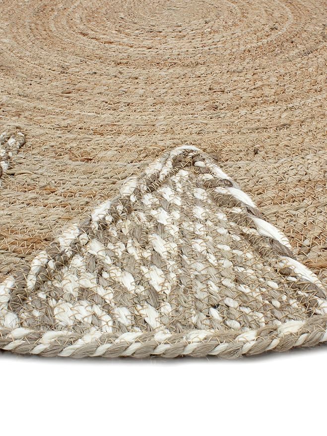 Braided Carpet Rugs|Round Traditional Design Jute Door mat|Mat for Bedroom,Living Room,Dining Room