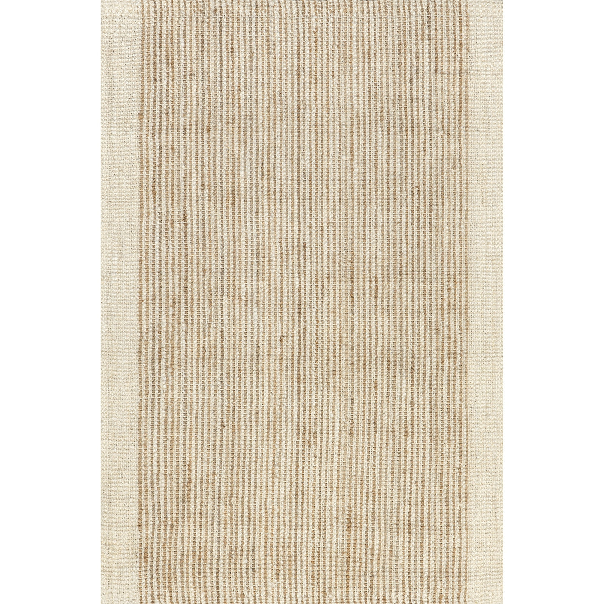 Ivory Classic Striped Border Jute Area Rug