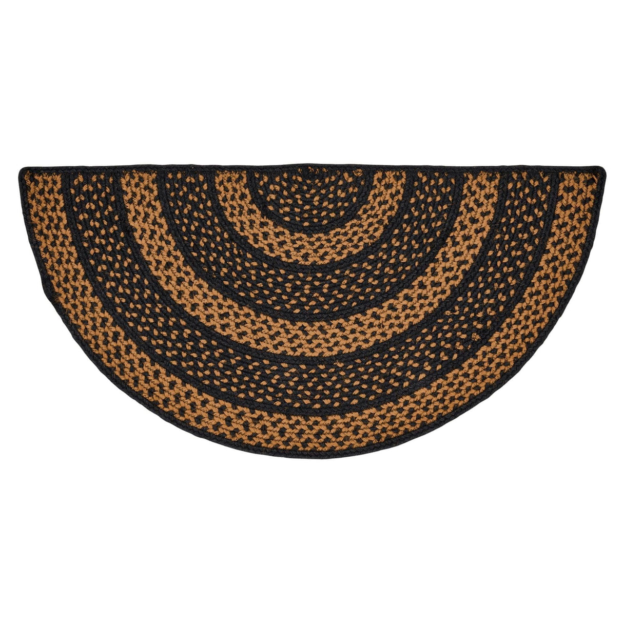 Braided Jute Rug, Non-Skid Pad, Half Circle Door Mat