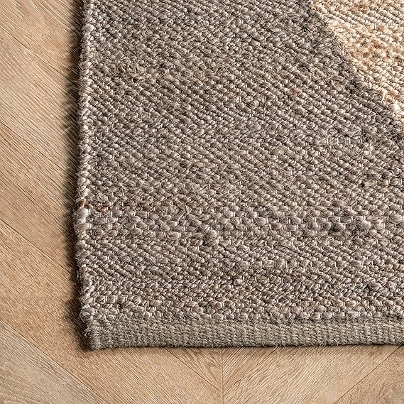 Diamond Jute Area Rug, Neutral Rug Living Room Rug Entryway Hallway Kitchen