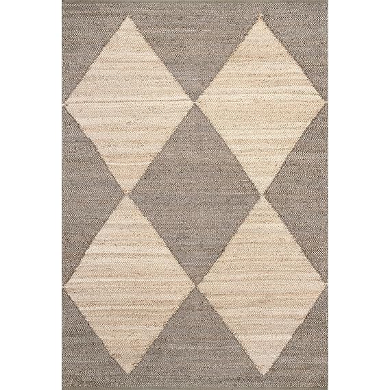 Diamond Jute Area Rug, Neutral Rug Living Room Rug Entryway Hallway Kitchen