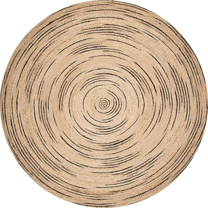 Round Jute Rug Braided Farm Modern Rug Indoor-Outdoor Use