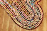 Handcrafted Circle Area Rug - Flatweave Rug Indoor Outdoor Use Carpet