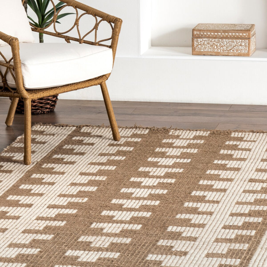 Bohmeian Hemp Jute Fringe Area Rug