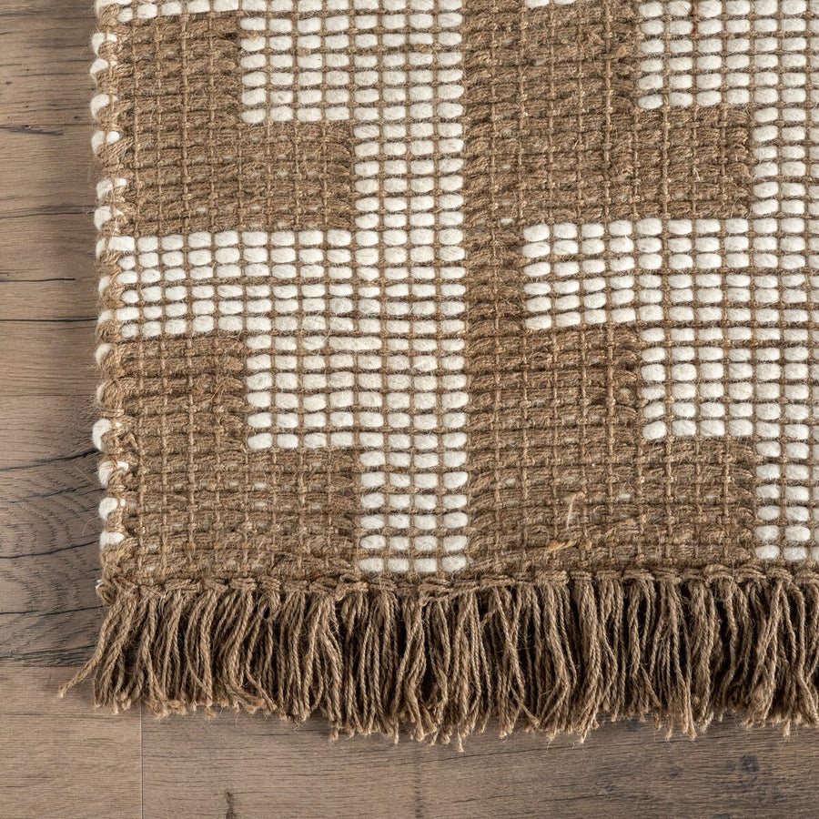 Bohmeian Hemp Jute Fringe Area Rug