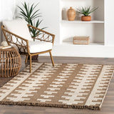 Bohmeian Hemp Jute Fringe Area Rug