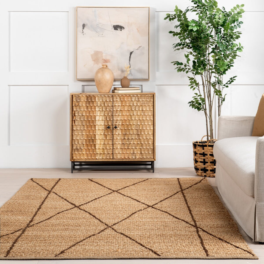 Natural Jute Area Rug, Hand Braided Hemp Rug