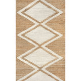 Beige And White Natural Jute Rugs , Moroccan Jute Area Rug