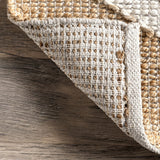 Beige And White Natural Jute Rugs , Moroccan Jute Area Rug