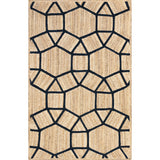 Black & Beige Jute Area Rug