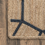 Black & Beige Jute Area Rug