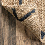 Black & Beige Jute Area Rug