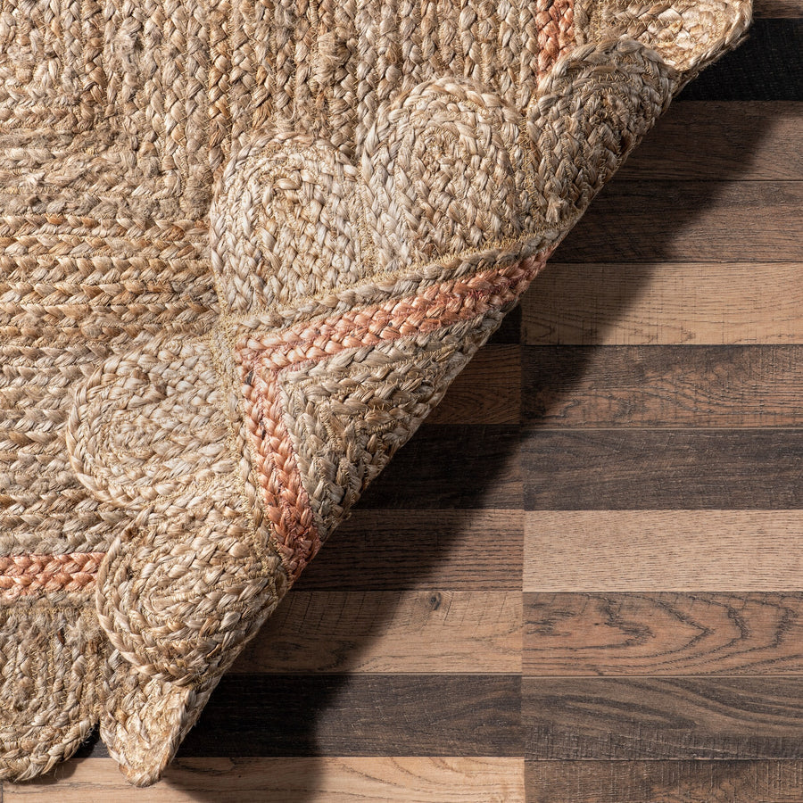 Hand Braided Scalloped Jute Area Rug