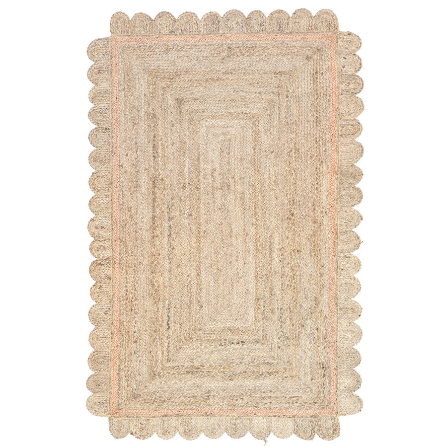 Hand Braided Scalloped Jute Area Rug