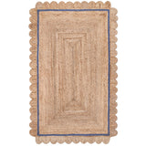 Hand Braided Scalloped Jute Area Rug