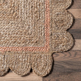 Hand Braided Scalloped Jute Area Rug