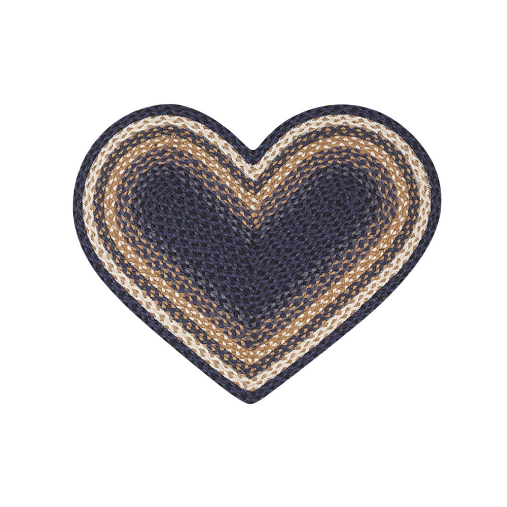 Home Indoor Decorative Jute Heart Rug