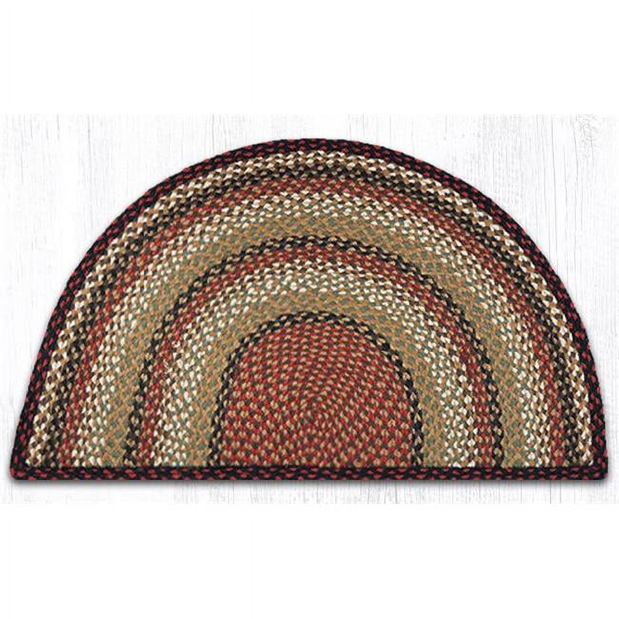 Braided Jute Rug, Non-Skid Pad, Half Circle Door Mat