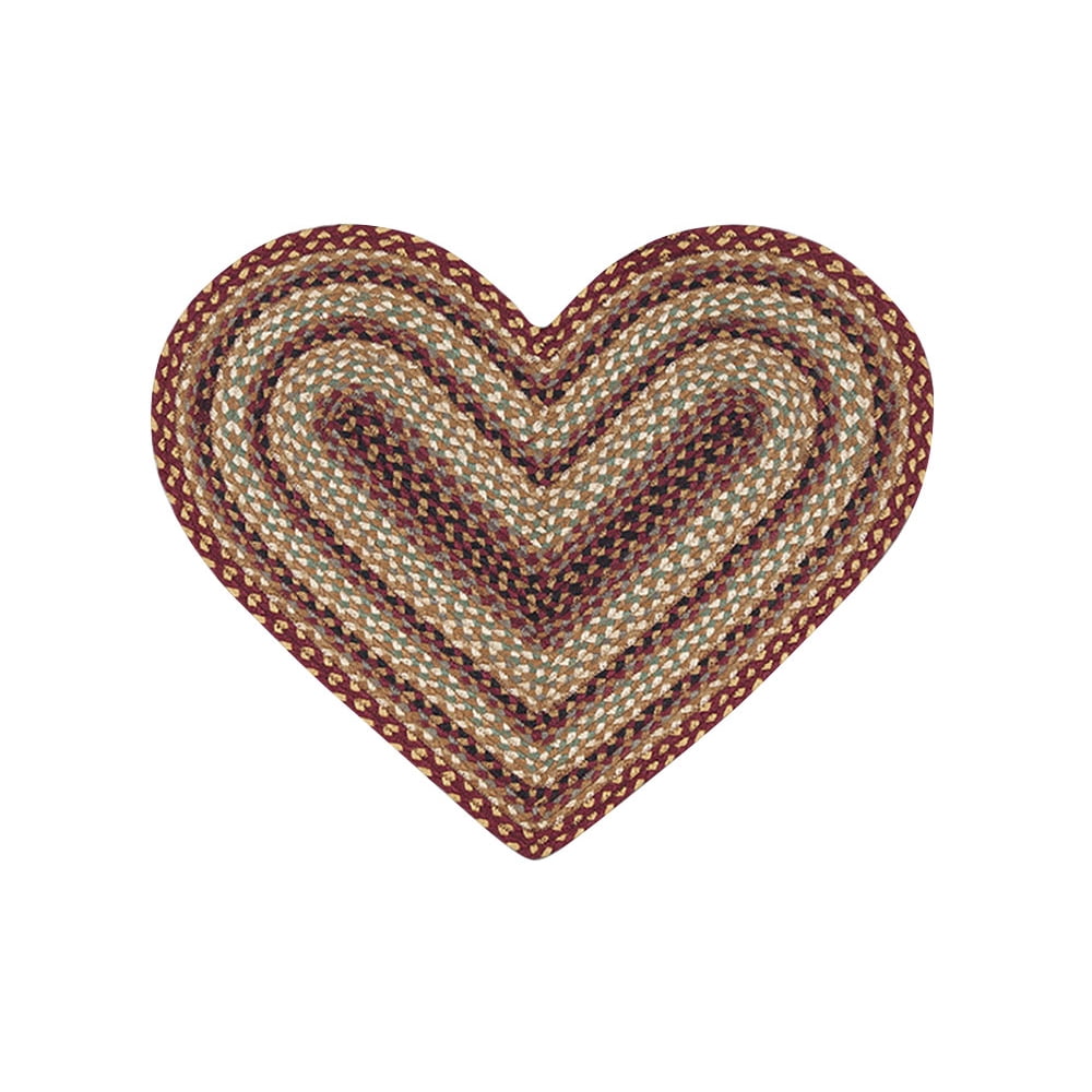 Home Indoor Decorative Jute Heart Rug