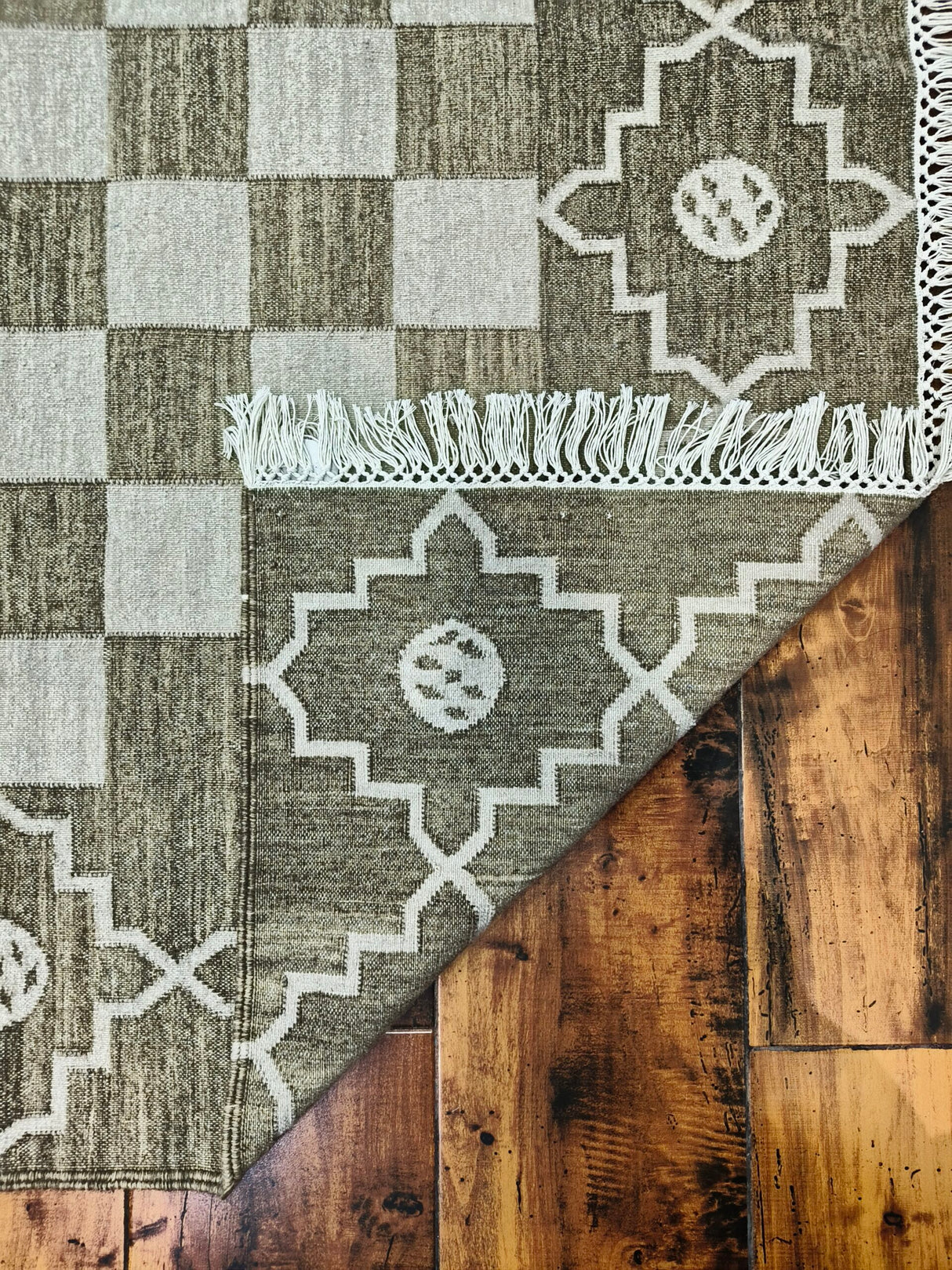 Unique Design Cotton Wool Rug, Handmade Modern Kilim Woven Rug