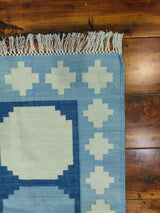 Unique Design Cotton Wool Rug, Handmade Modern Kilim Woven Rug