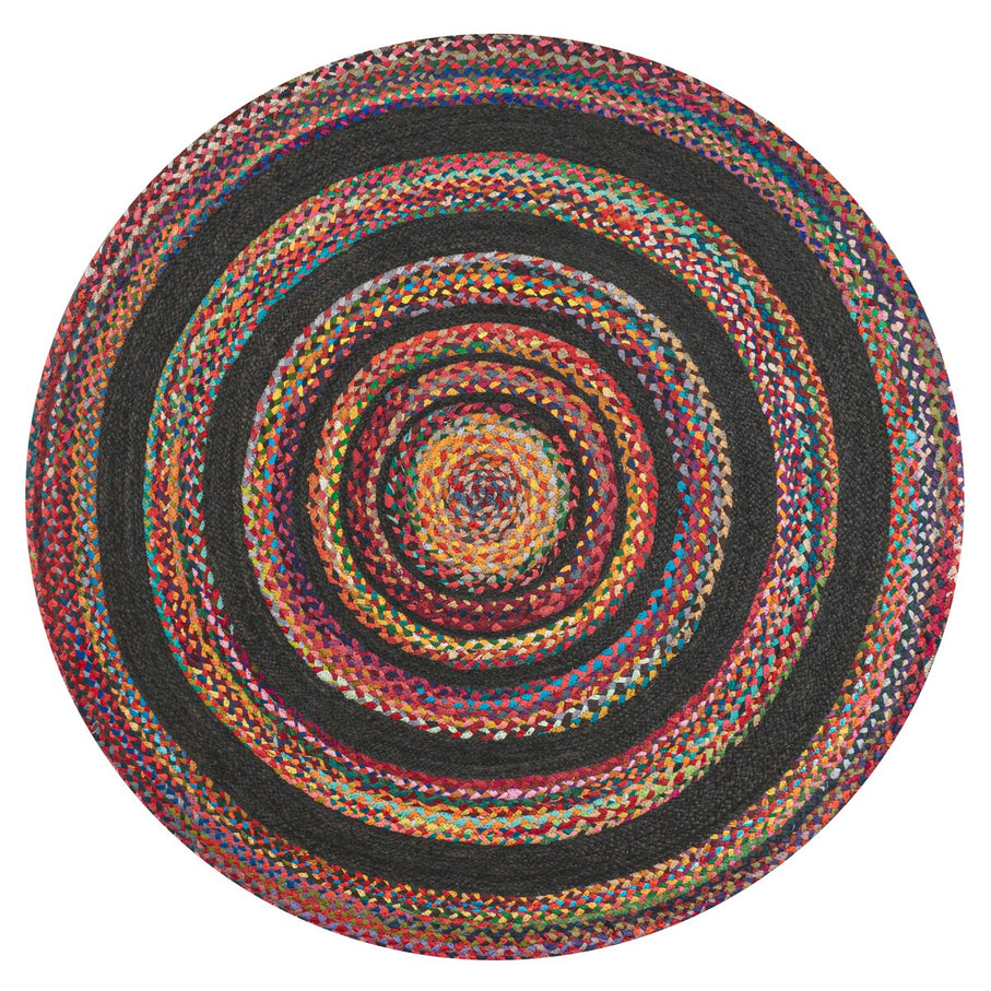 Flora Braided Bohemian Coastal Round Jute Area Rug