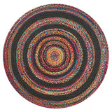 Flora Braided Bohemian Coastal Round Jute Area Rug