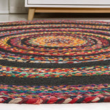 Flora Braided Bohemian Coastal Round Jute Area Rug