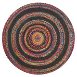 Flora Braided Bohemian Coastal Round Jute Area Rug