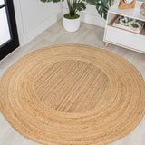 Two-Tone Jute Hippy Circle Area Rug