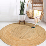 Two-Tone Jute Hippy Circle Area Rug