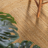 Two-Tone Jute Hippy Circle Area Rug