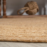 Two-Tone Jute Hippy Circle Area Rug