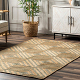 Diamond Jute Area Rug, Neutral Rug Living Room Rug