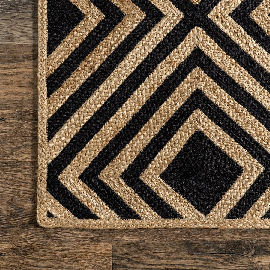 Diamond Jute Area Rug, Neutral Rug Living Room Rug