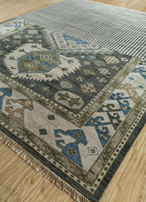 Savana Black Olive/Antique White Hand Knotted Ethical Rugs