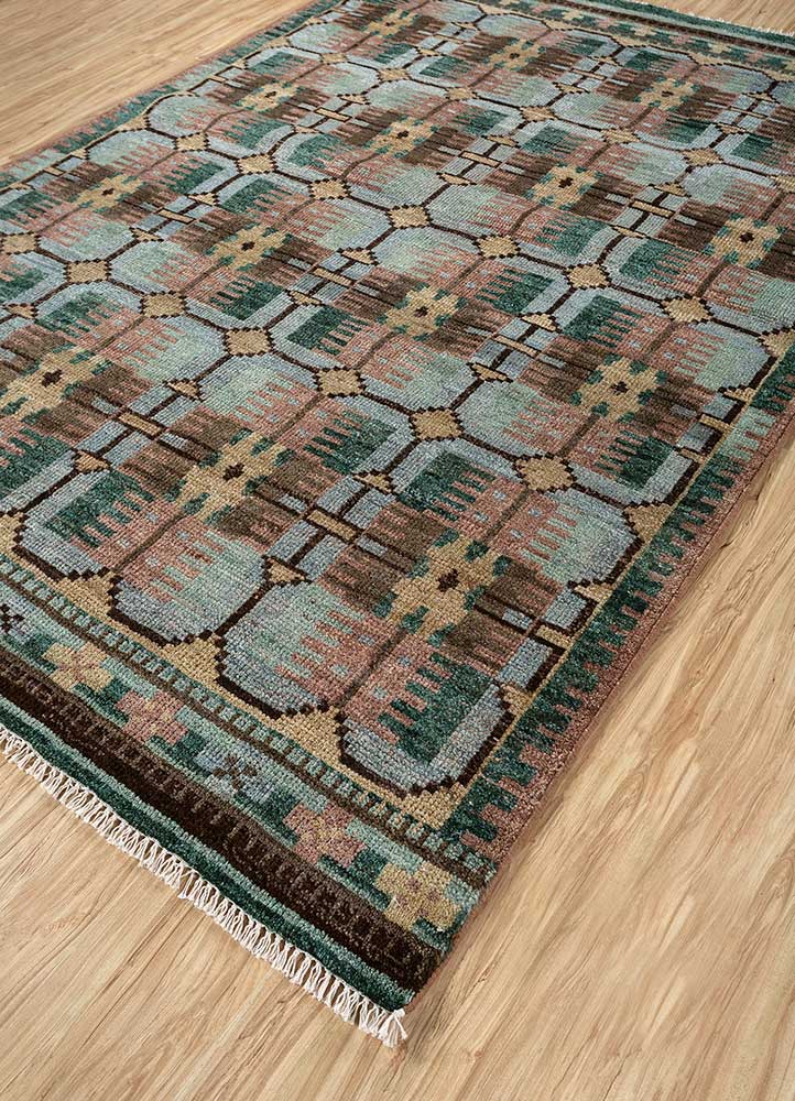 Savana Graphite/Hunter Green Hand Knotted Rugs