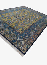 Savana Green/Medieval Blue Hand Knotted Persian Rugs