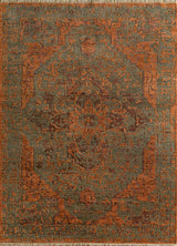 Savana Gray Brown/Red Orange Hand Knotted Persian Rugs