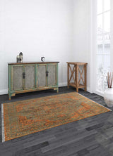 Savana Gray Brown/Red Orange Hand Knotted Persian Rugs