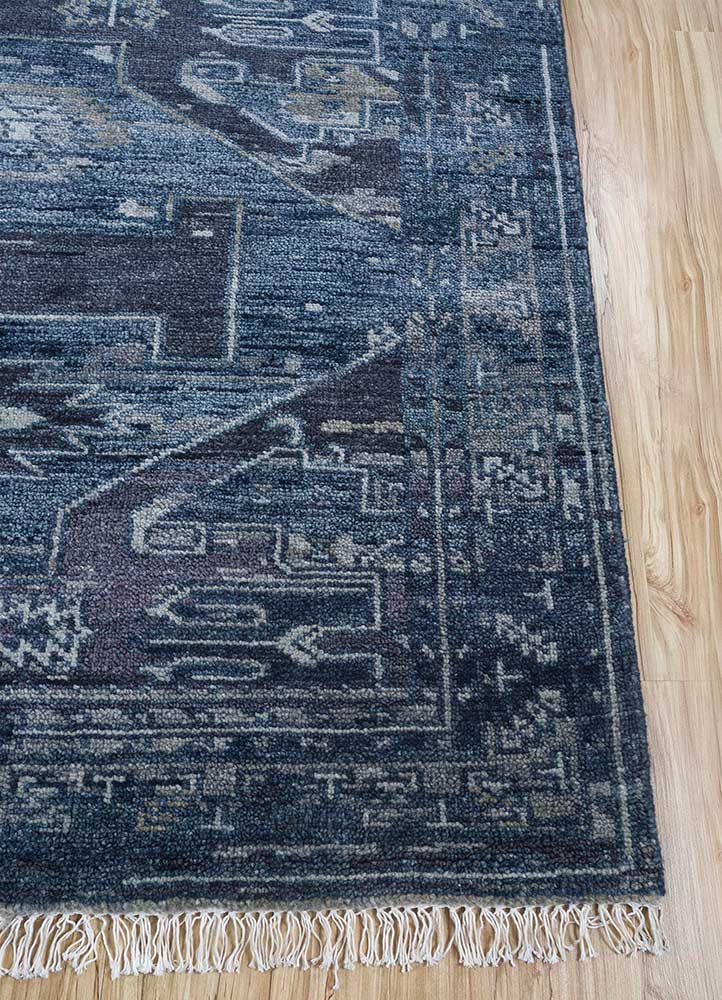 Savana Indigo Blue/Castlerock Hand Knotted Rugs