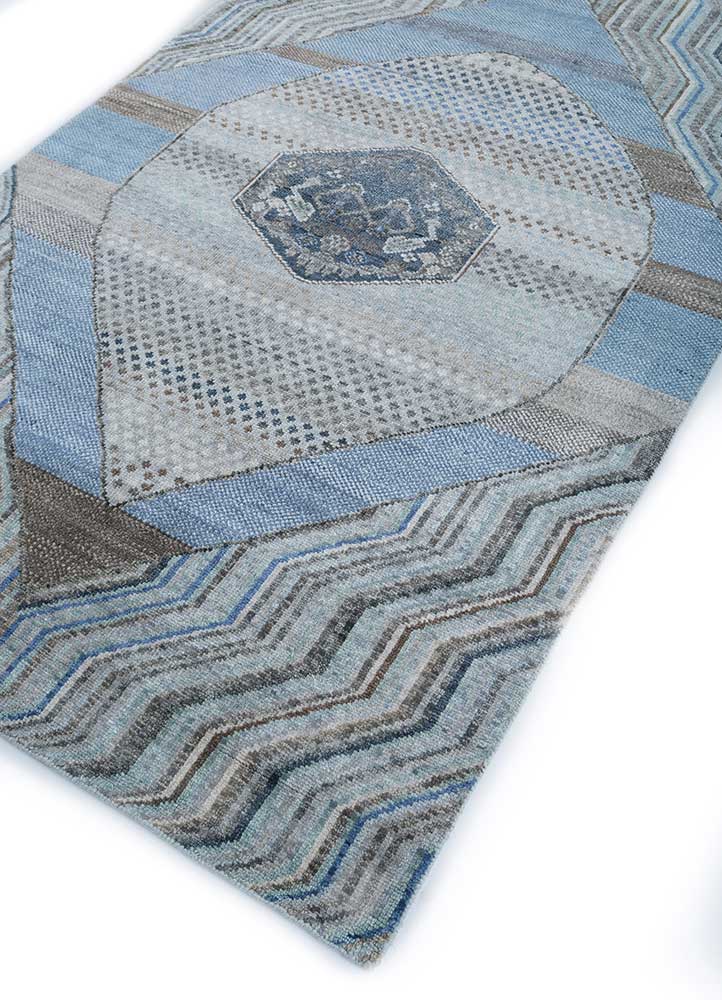 Savana Ashwood/Light Turquoise Hand Knotted Antique Rugs