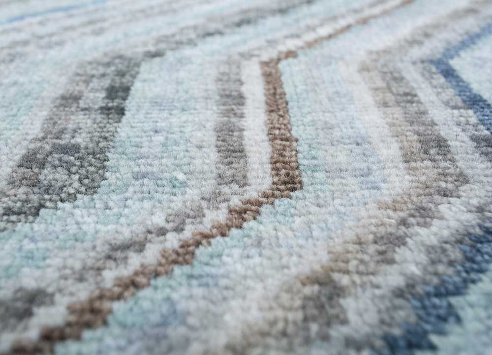 Savana Ashwood/Light Turquoise Hand Knotted Antique Rugs