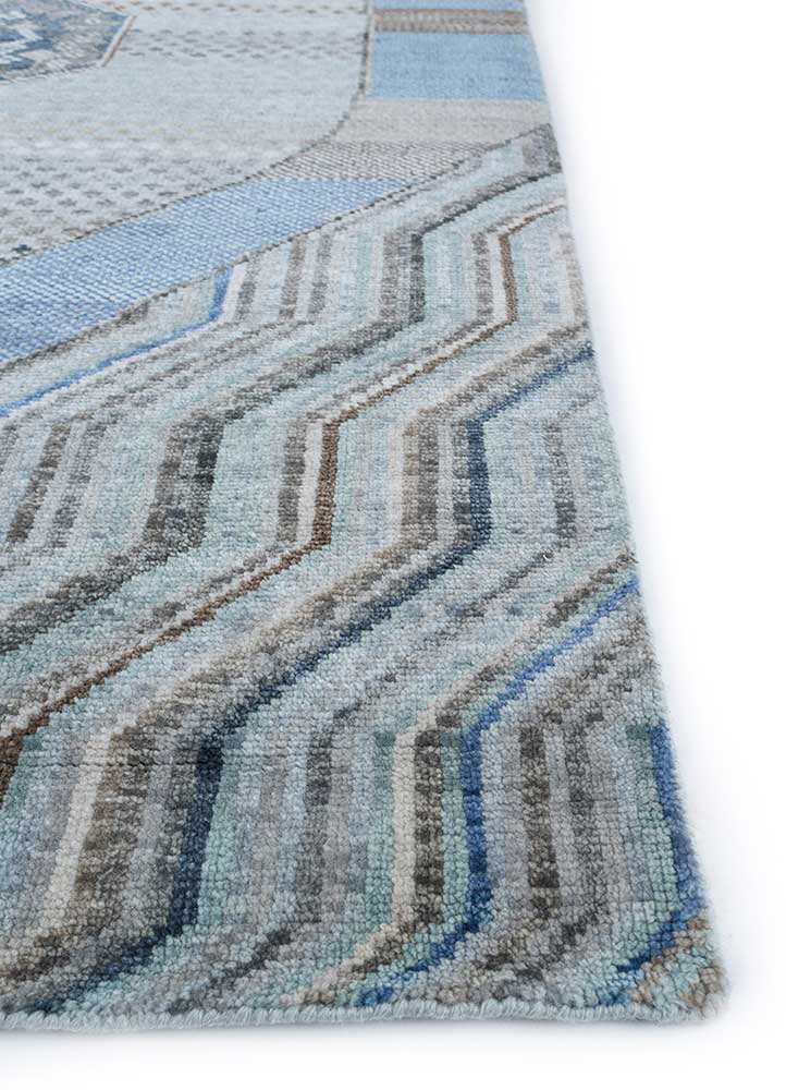 Savana Ashwood/Light Turquoise Hand Knotted Antique Rugs